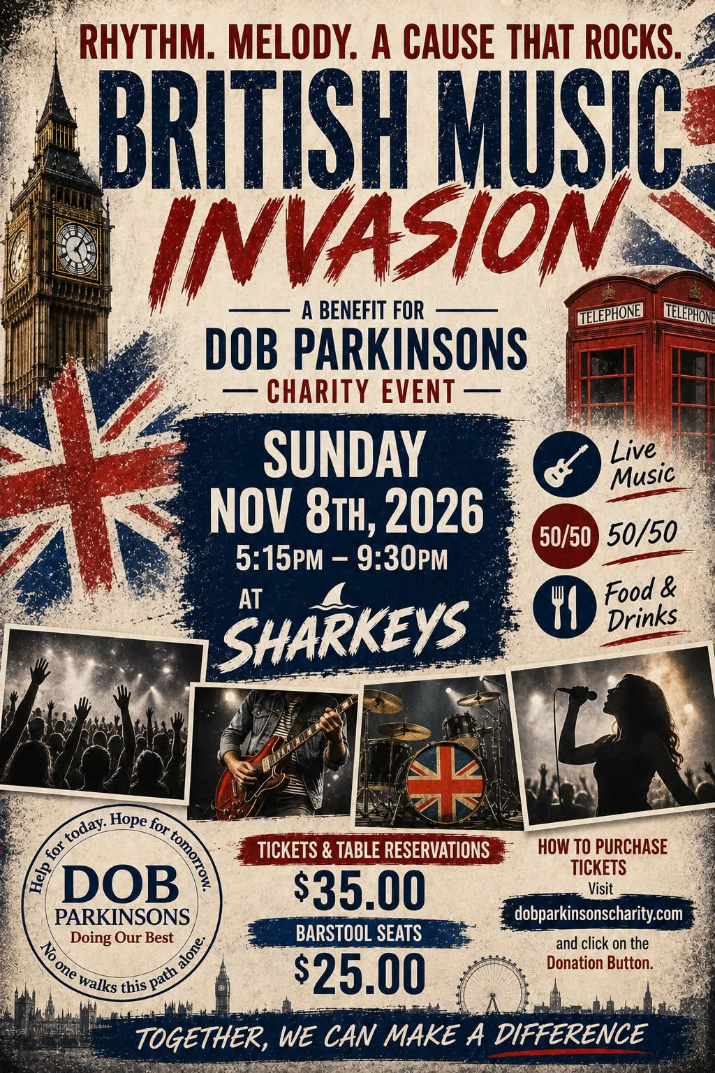 British Music Invasion - DOB Parkinsons Charity Benefit